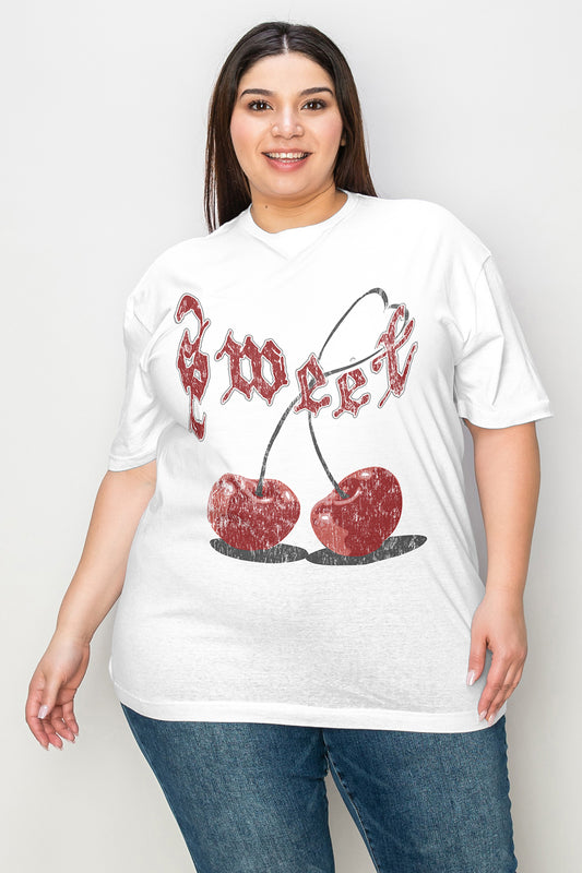 Simply Love Full Size Sweet Cherry Graphic T-Shirt - Three Bears Boutique
