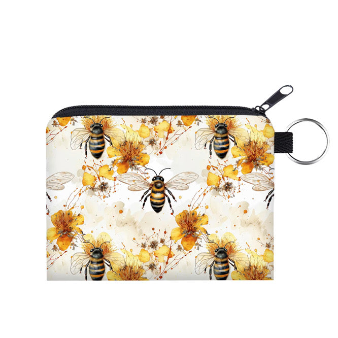 Mini Pouch - Bee Yellow Floral Splatter