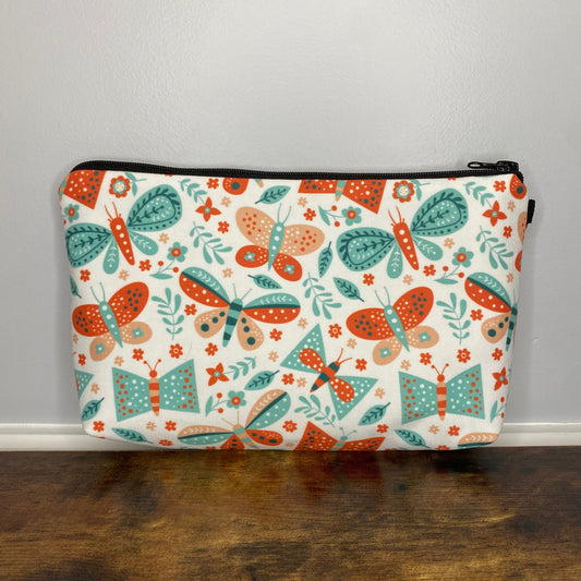 Pouch - Butterfly Orange & Teal