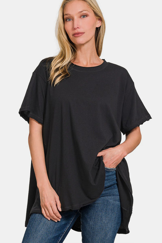 Zenana Round Neck Short Sleeve T-Shirt - Three Bears Boutique