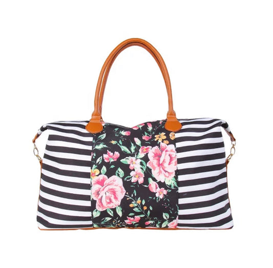 Stripe Floral Weekender Bag May.