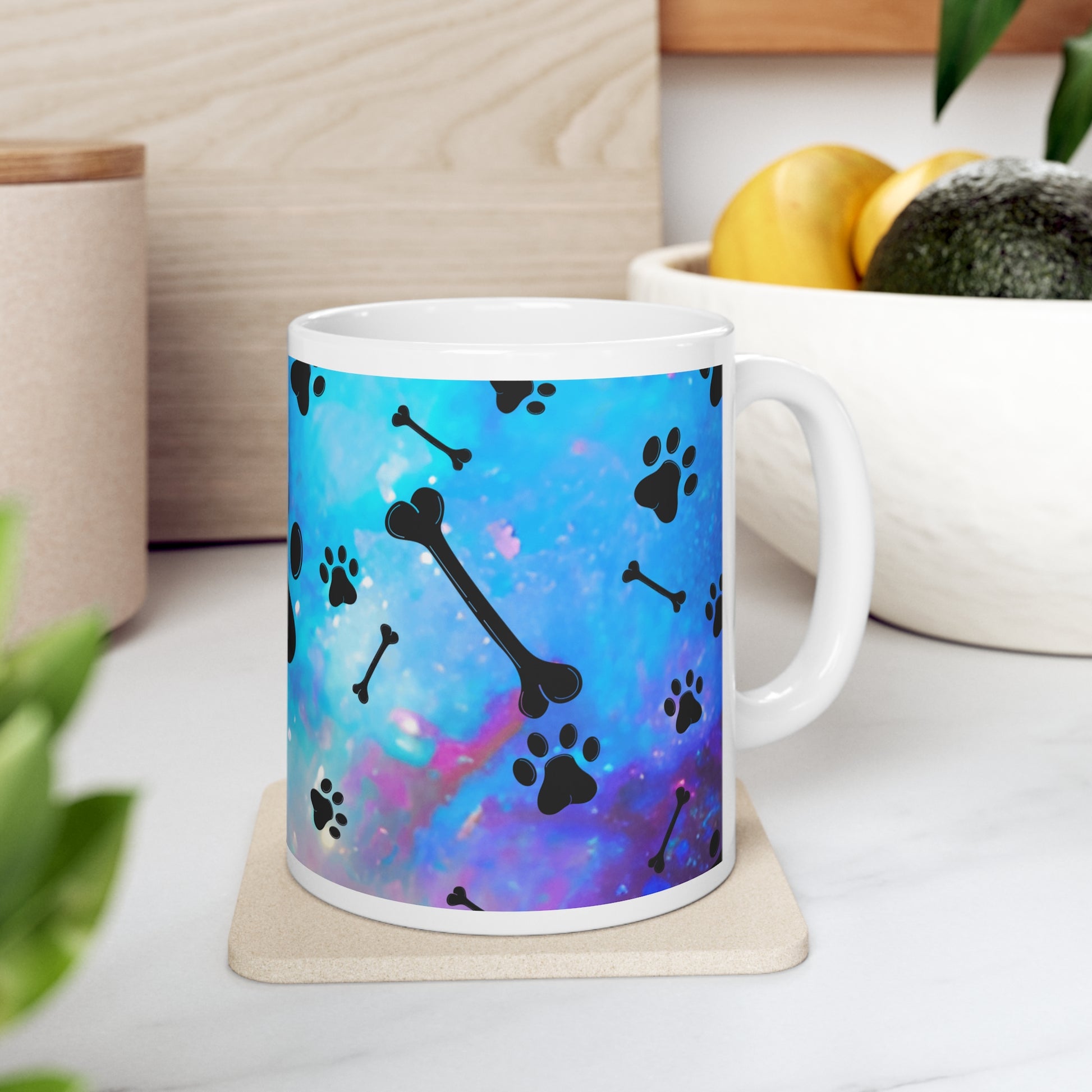 Galaxy Paw Print Ceramic Mug 11oz - Three Bears Boutique