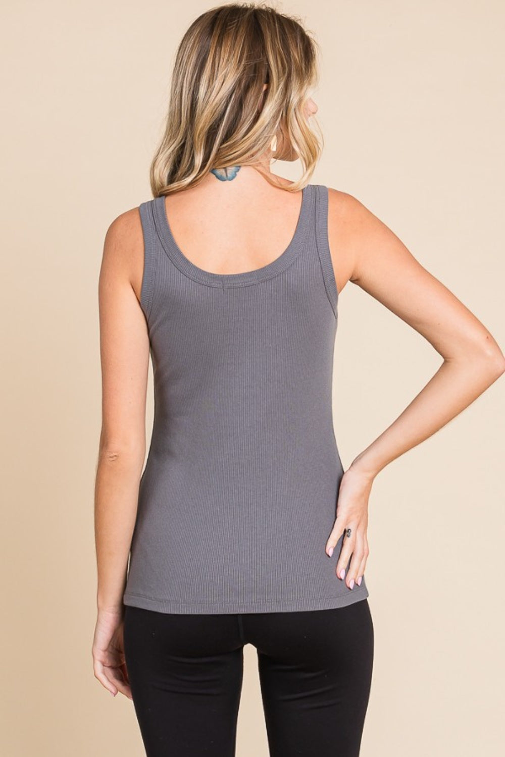 Culture Code Full Size Ribbed Scoop Neck Tank - Three Bears Boutique