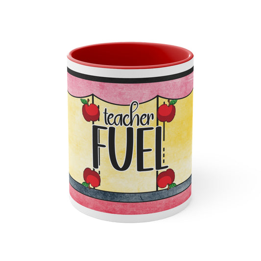 Teacher Fuel Accent Coffee Mug, 11oz - Three Bears Boutique