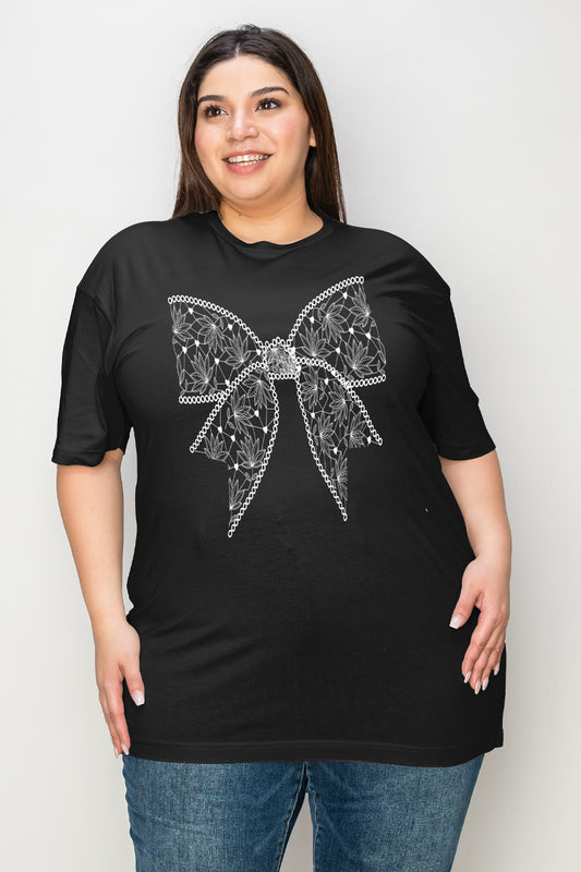 Simply Love Full Size Bow Tie Graphic T-Shirt - Three Bears Boutique