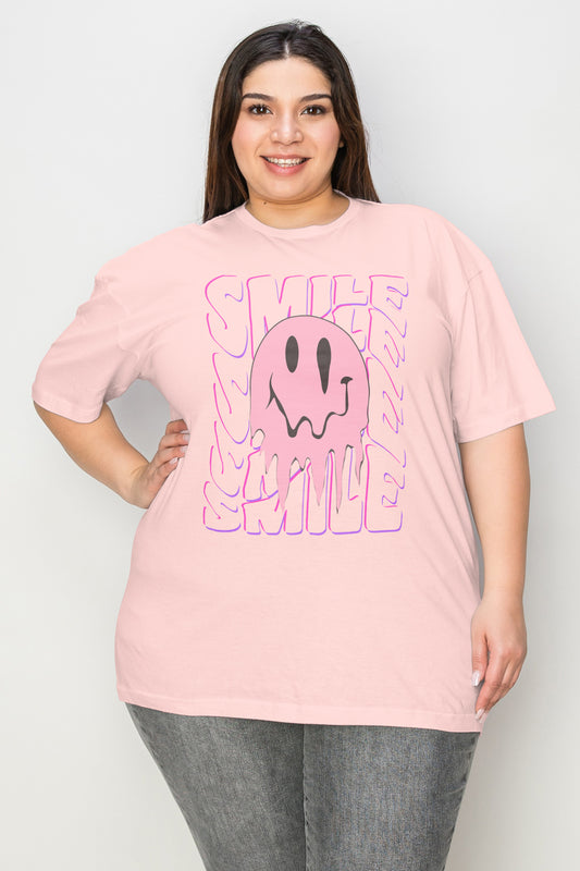 Simply Love Full Size Smile-Face Graphic T-Shirt - Three Bears Boutique