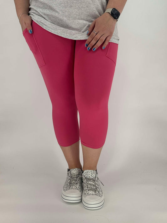 Hot Pink Capri w/ Pockets
