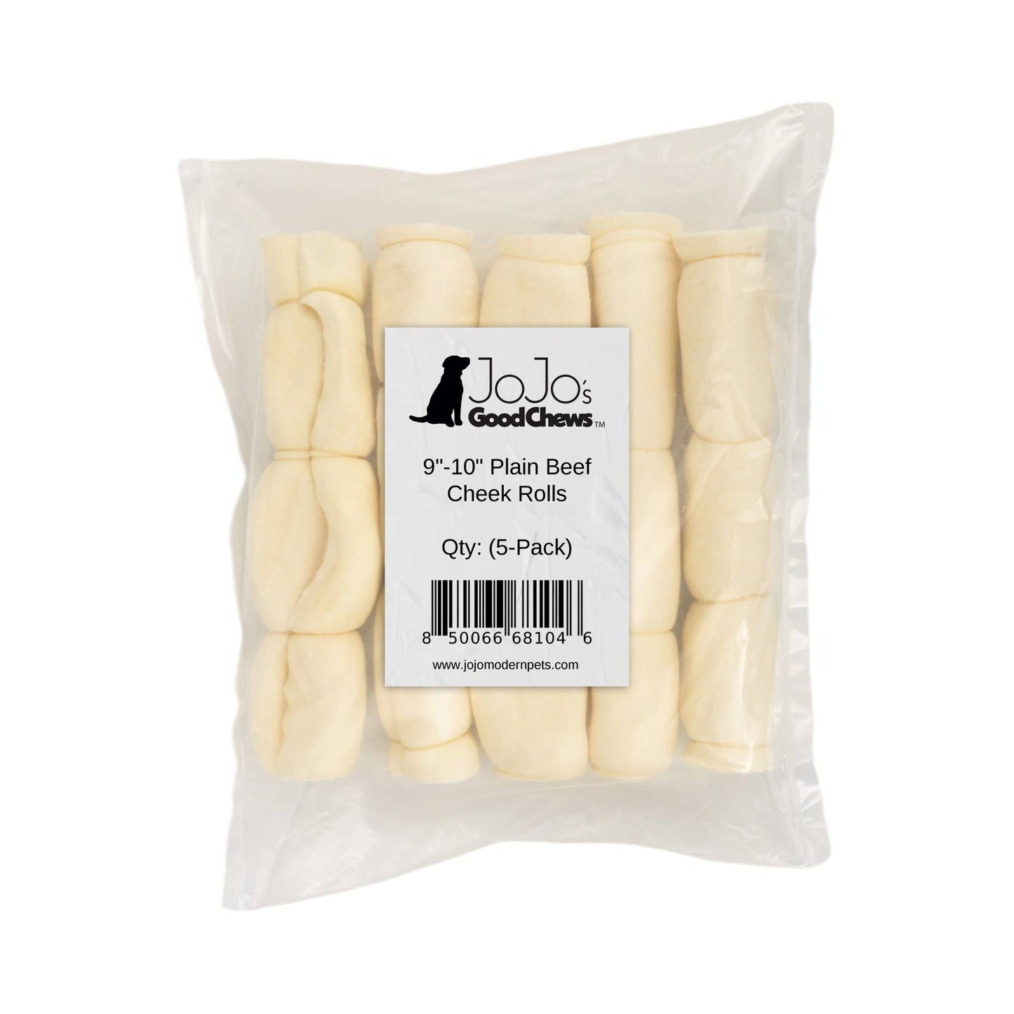 All-Natural Plain Beef Cheek Rolls Dog Chews (5/Bag)