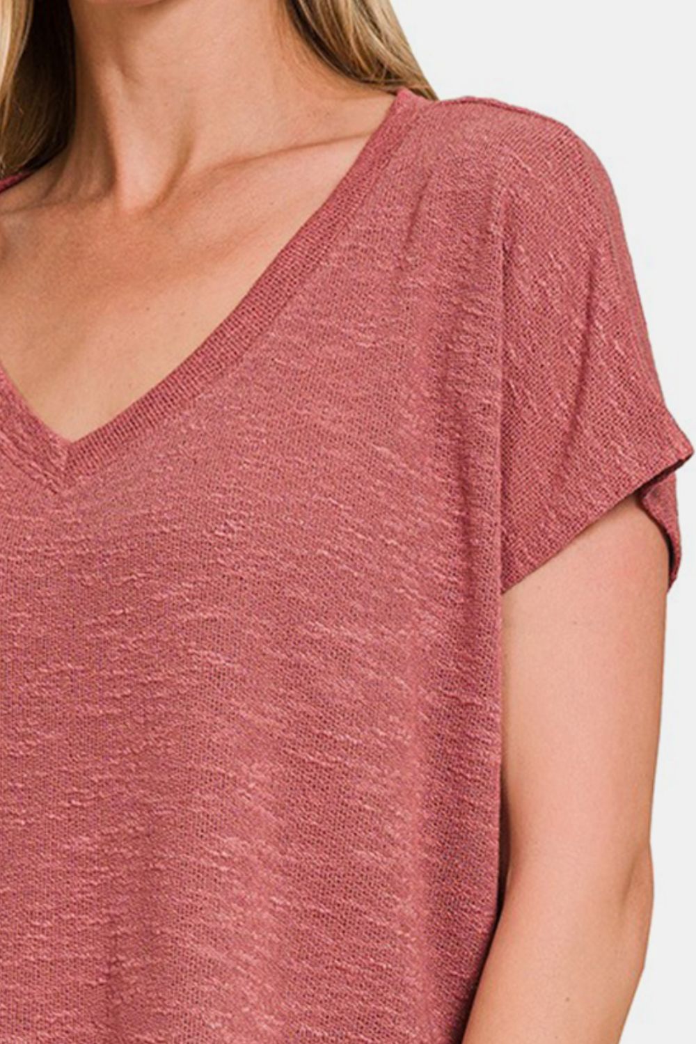 Zenana V-Neck Short Sleeve Crop T-Shirt - Three Bears Boutique