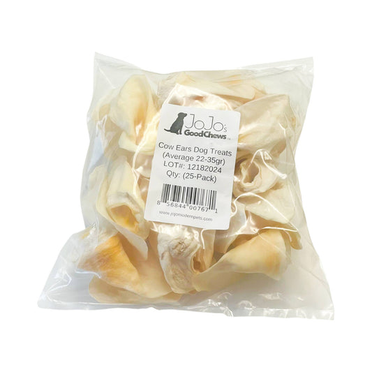All-Natural Single Ingredient Cow Ear Dog Chews (25/Bag)