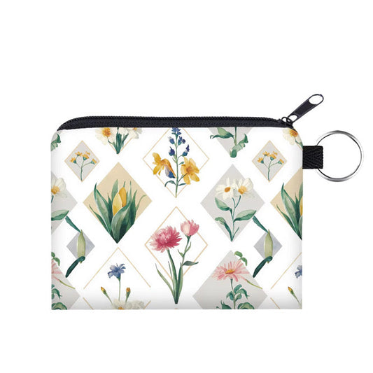 Mini Pouch - Floral Diamonds