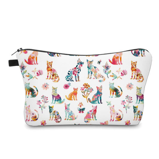 Pouch - Cats Floral Rainbow