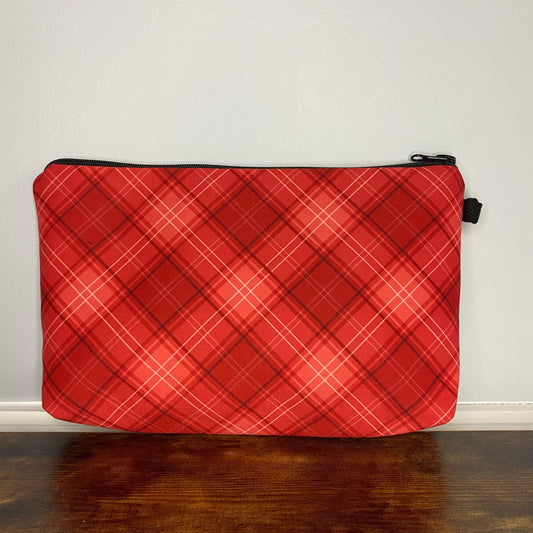 Pouch - Plaid Light Red - Three Bears Boutique
