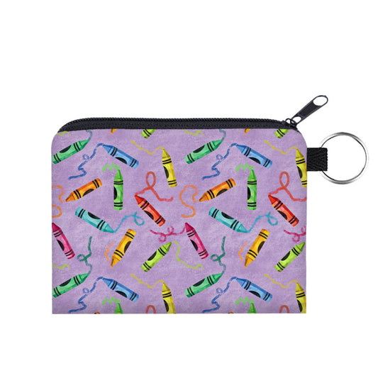 Mini Pouch - Crayons Purple - Three Bears Boutique