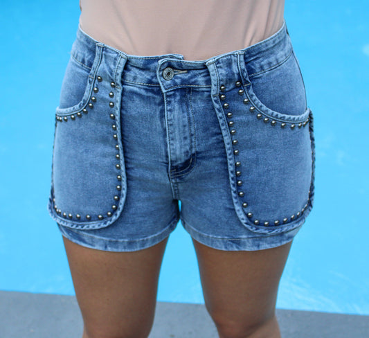 Studded Jean Shorts May.