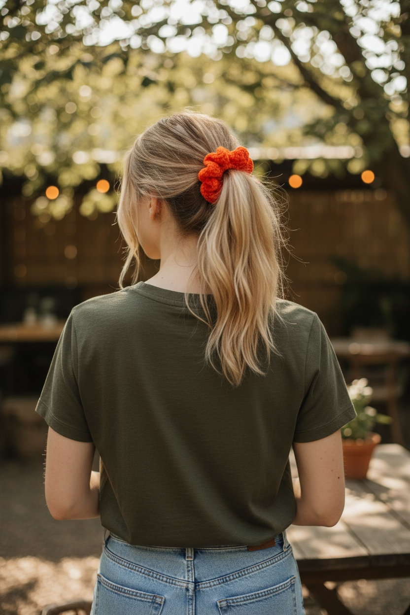Neon Orange Hair Tie