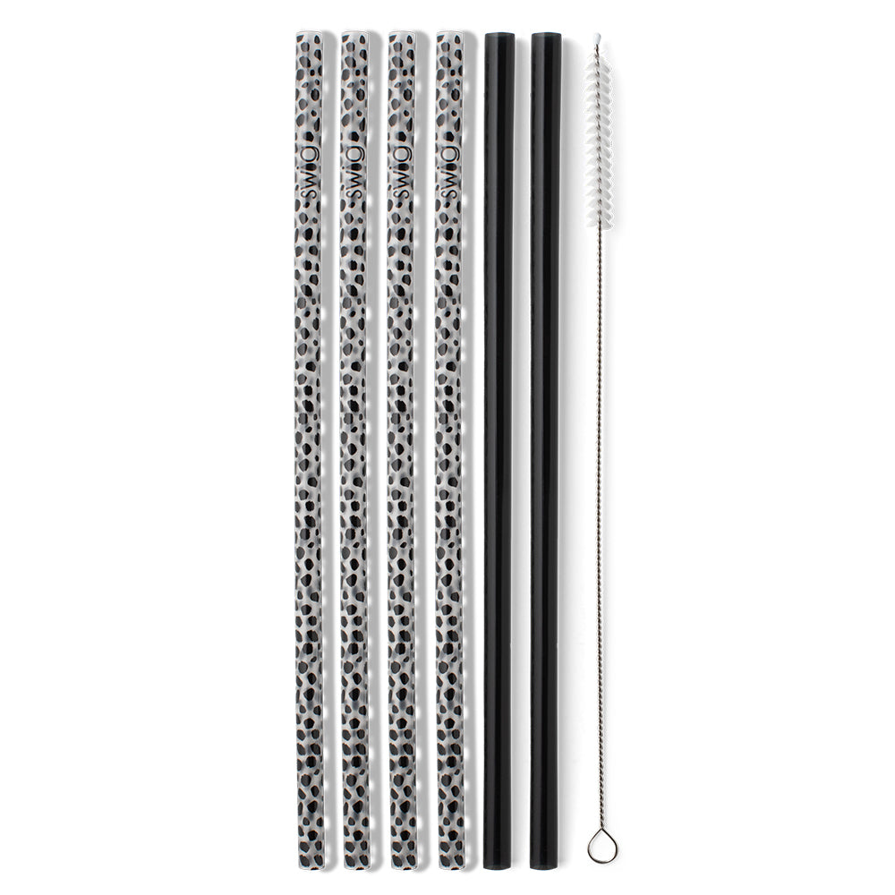 Gold Leopard Straw Set