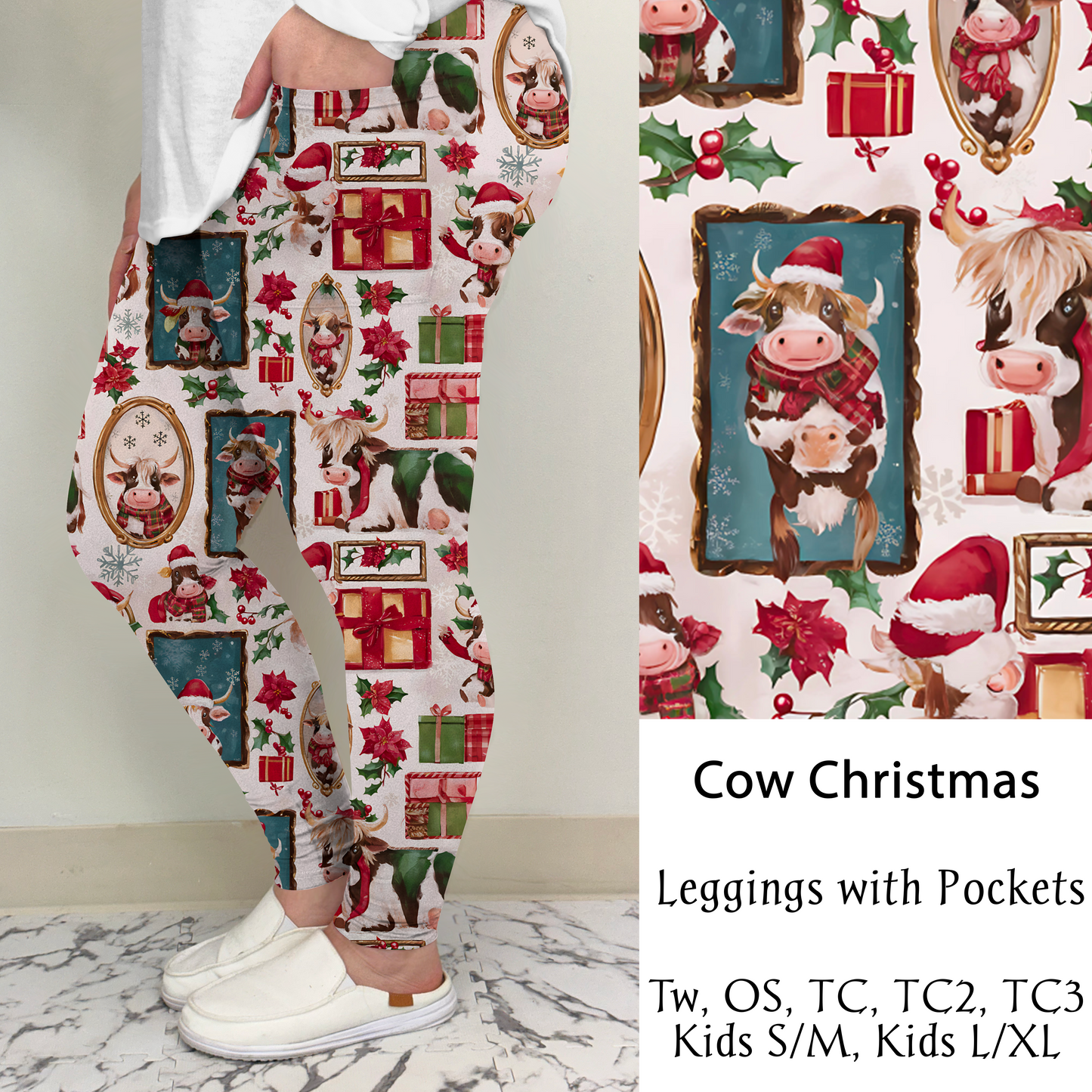 Cow Christmas Leggings/Joggers | Run ends 10/20 | ETA 42 Days