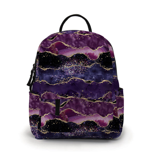 Mini Backpack - Dark Purple Sparkle Waves - Three Bears Boutique