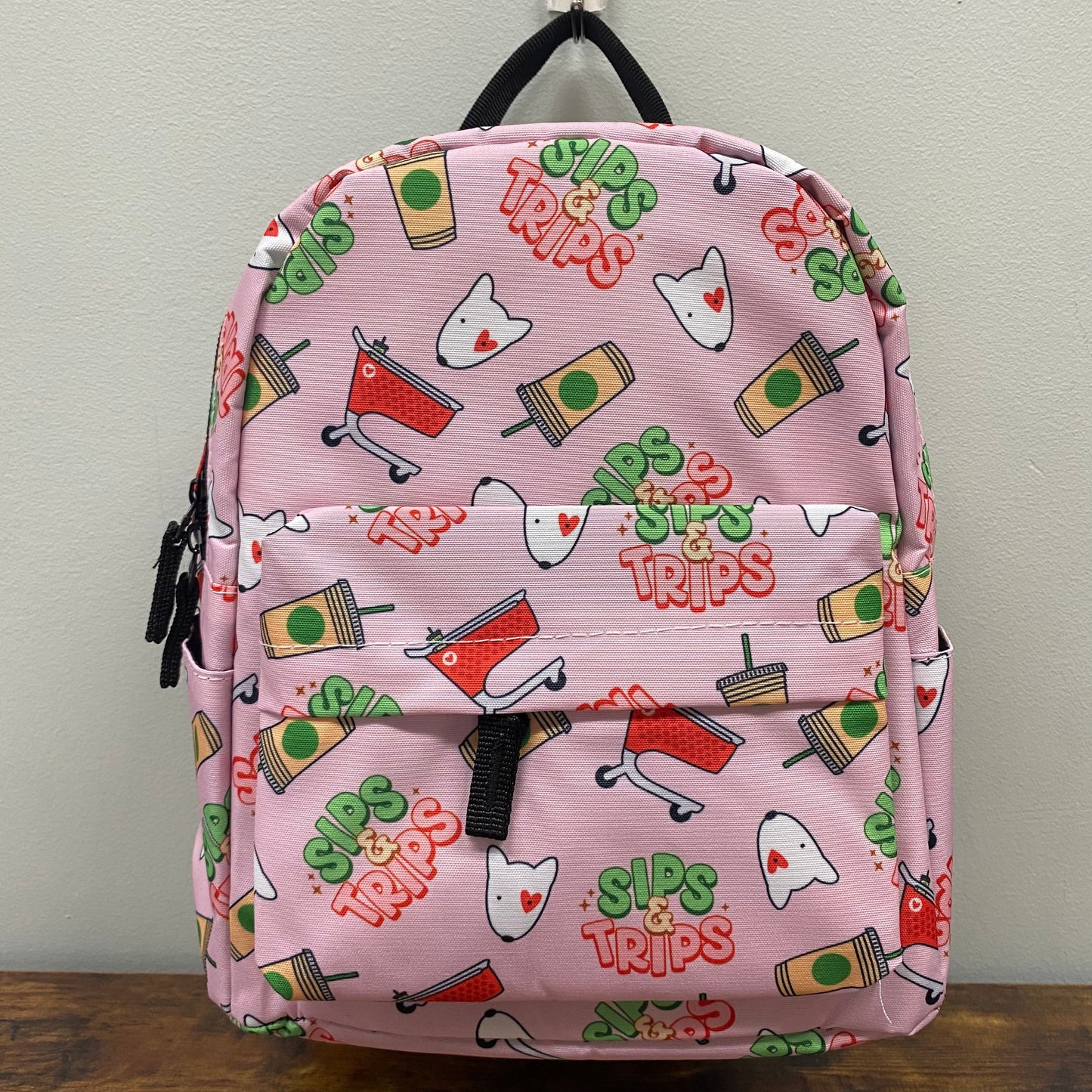 Mini Backpack - Sips & Trips Pink - Three Bears Boutique