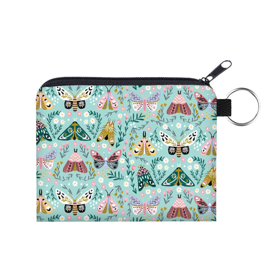 Mini Pouch - Butterfly Moth on Mint - Three Bears Boutique