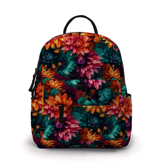 Mini Backpack - Floral Orange Teal Pink - Three Bears Boutique