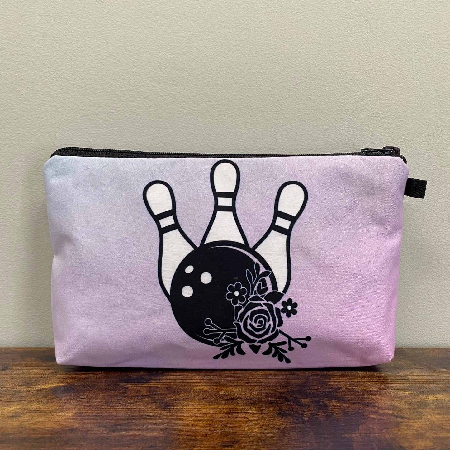 Pouch - Bowling, Purple Flowers - Three Bears Boutique