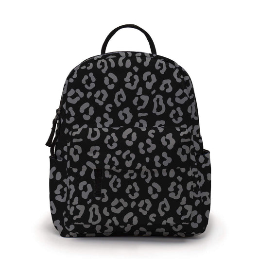 Mini Backpack - Animal Print, Black & Grey Leopard - Three Bears Boutique