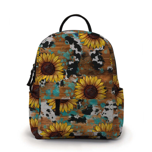 Mini Backpack - Sunflower Cow Wood - Three Bears Boutique