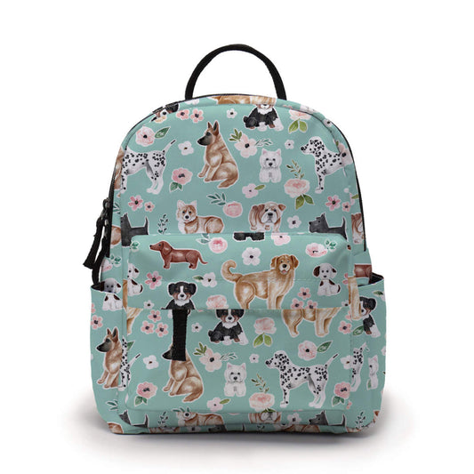 Mini Backpack - Dogs, Mint Puppies - Three Bears Boutique