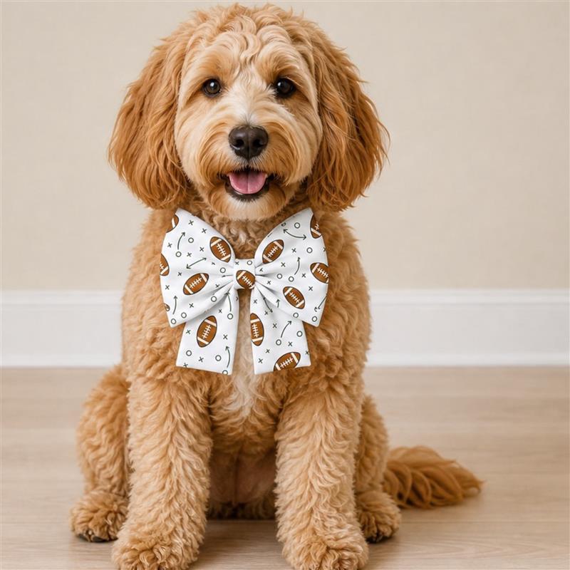 End Zone White Pet Sailor Bow