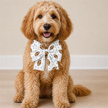 End Zone White Pet Sailor Bow