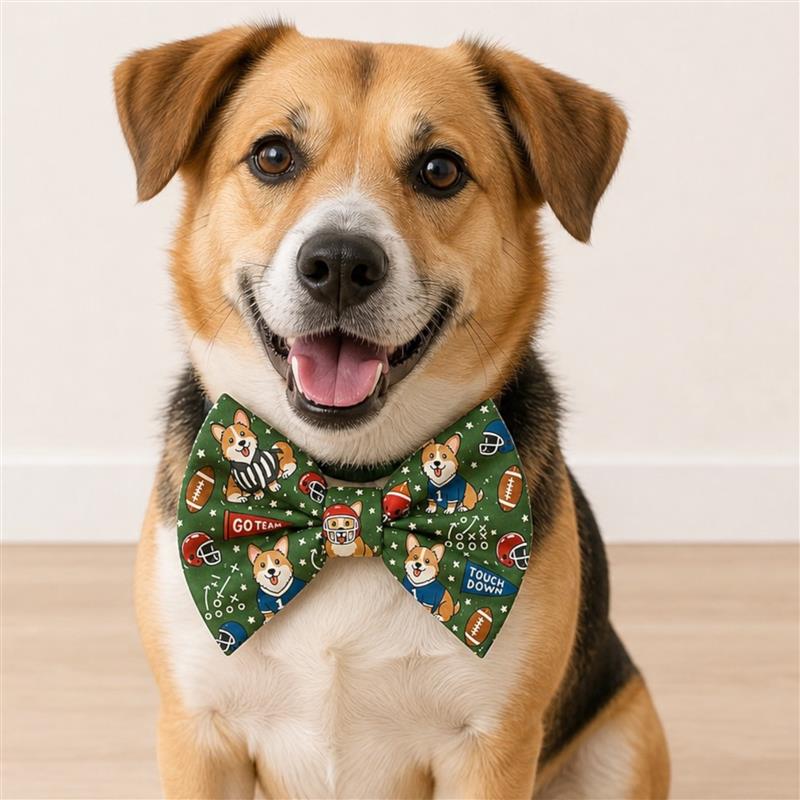 End Zone Green Pet Bow Tie