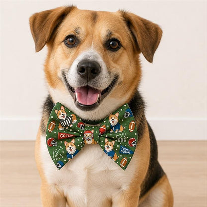 End Zone Green Pet Bow Tie