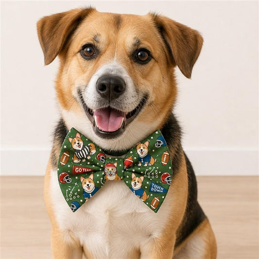 End Zone Green Pet Bow Tie