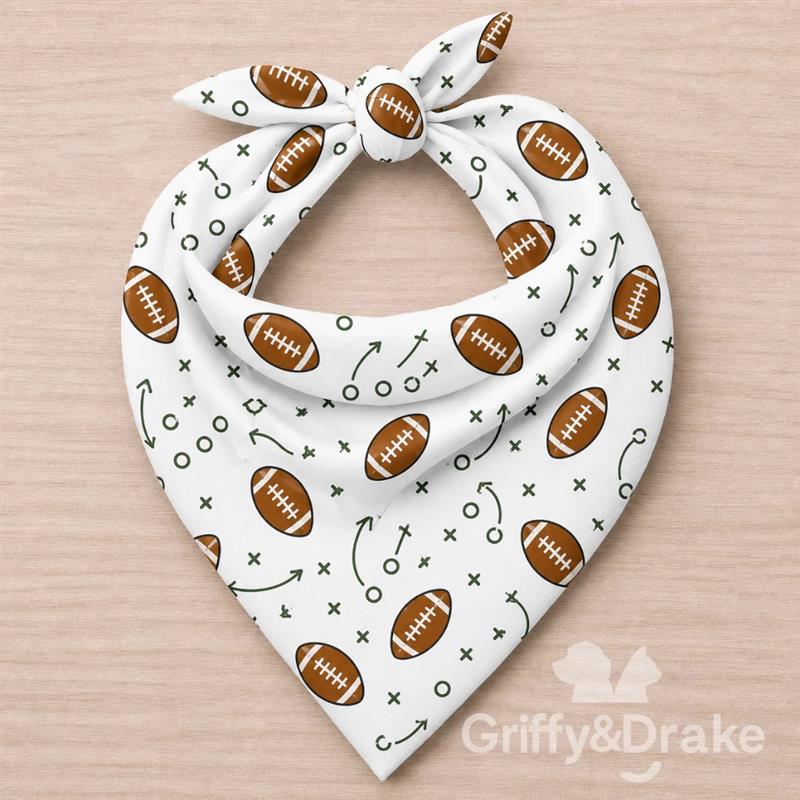 End Zone White Pet Bandana