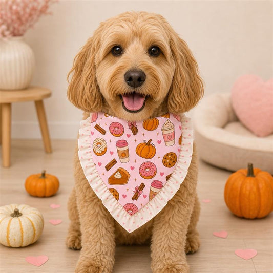 Pumpkin Spice Ruffled Pet Bandana