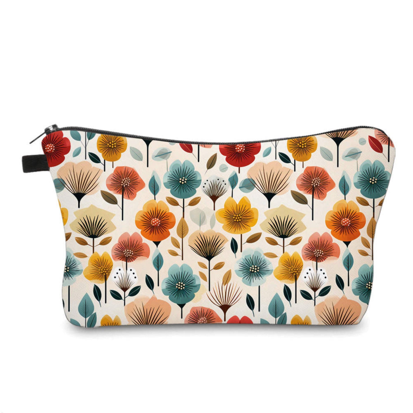 Pouch - Floral Blooms Red Orange Blue