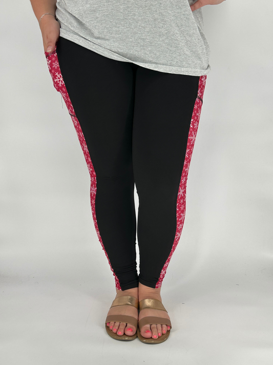Red Snowflake SIDE Design w/ Pockets