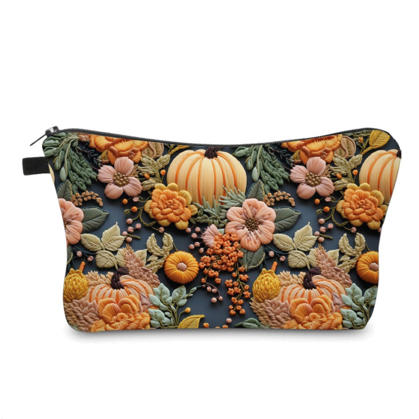 Pouch - Pumpkin Floral Embrodery - Three Bears Boutique