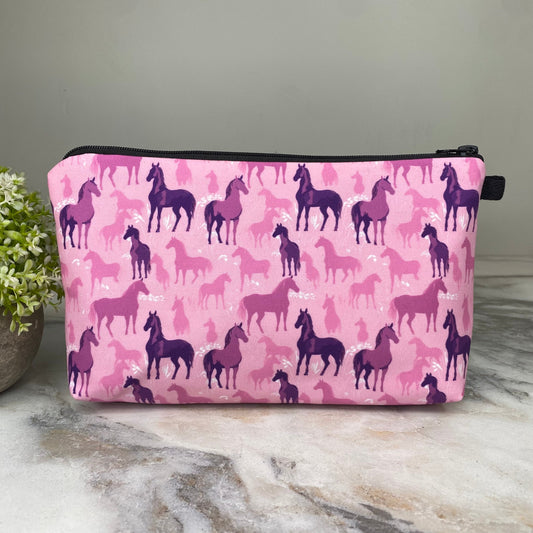 Pouch - Horse Pink Purple