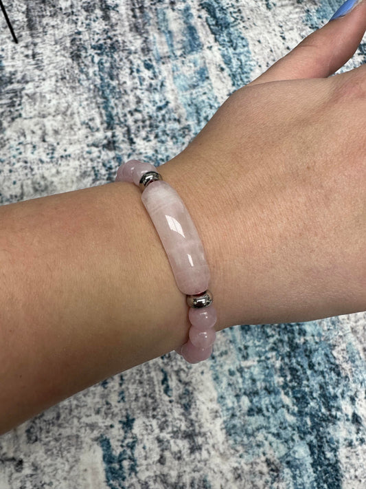 Rose Quartz Stone Bracelet - Three Bears Boutique