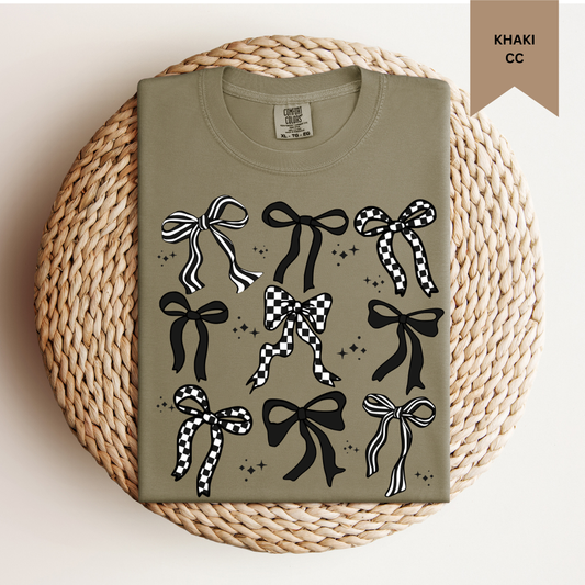 Retro Checkered Bow Tee.