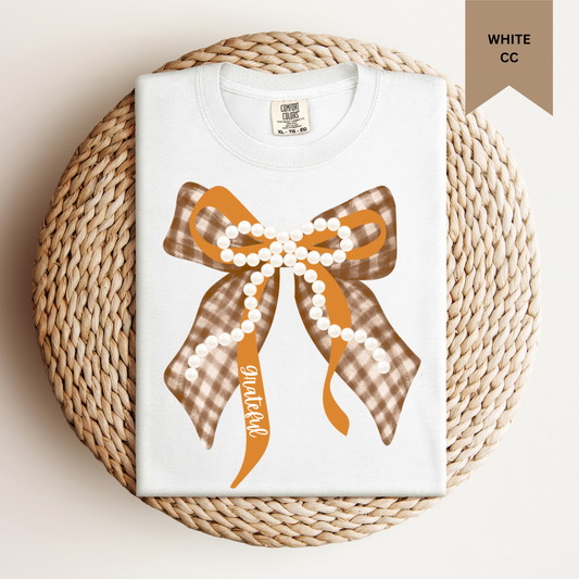 Grateful Plaid Bow Tee.