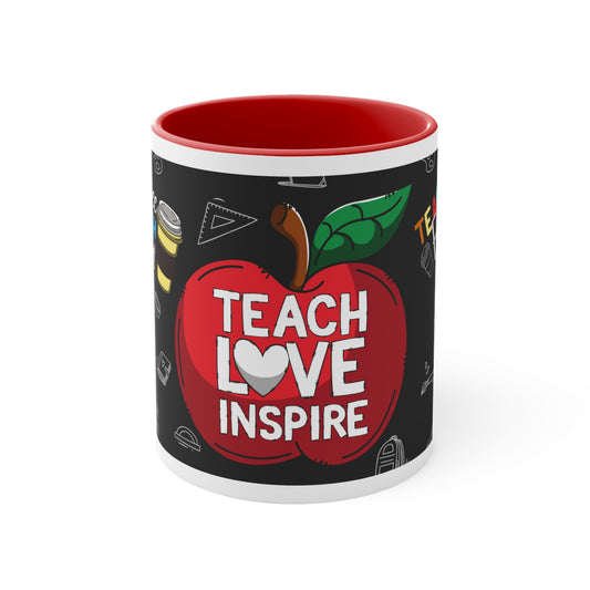 Teach Love Inspire Accent Coffee Mug, 11oz - Three Bears Boutique