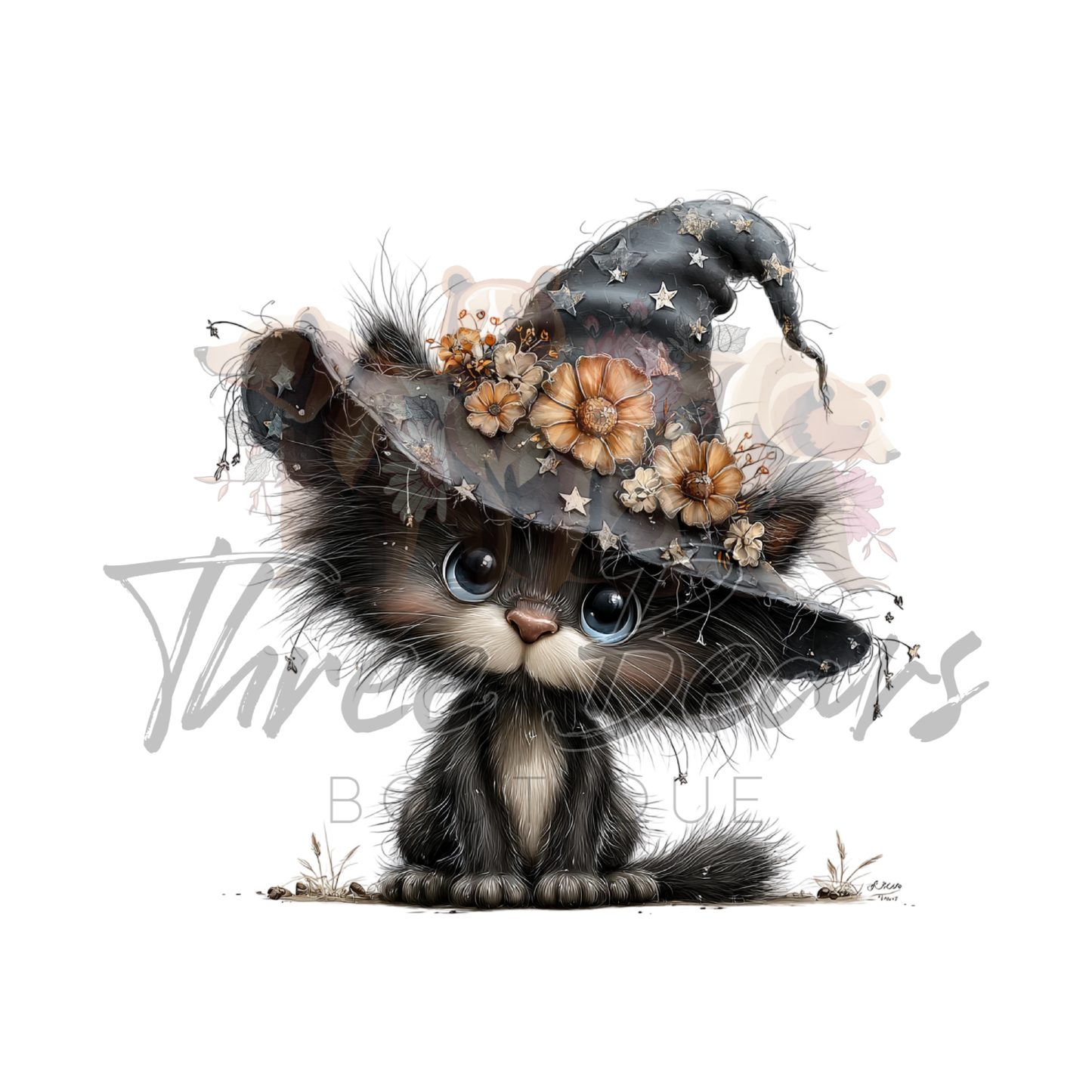 Halloween & Fall Cat-Themed 2x2" Square Magnets