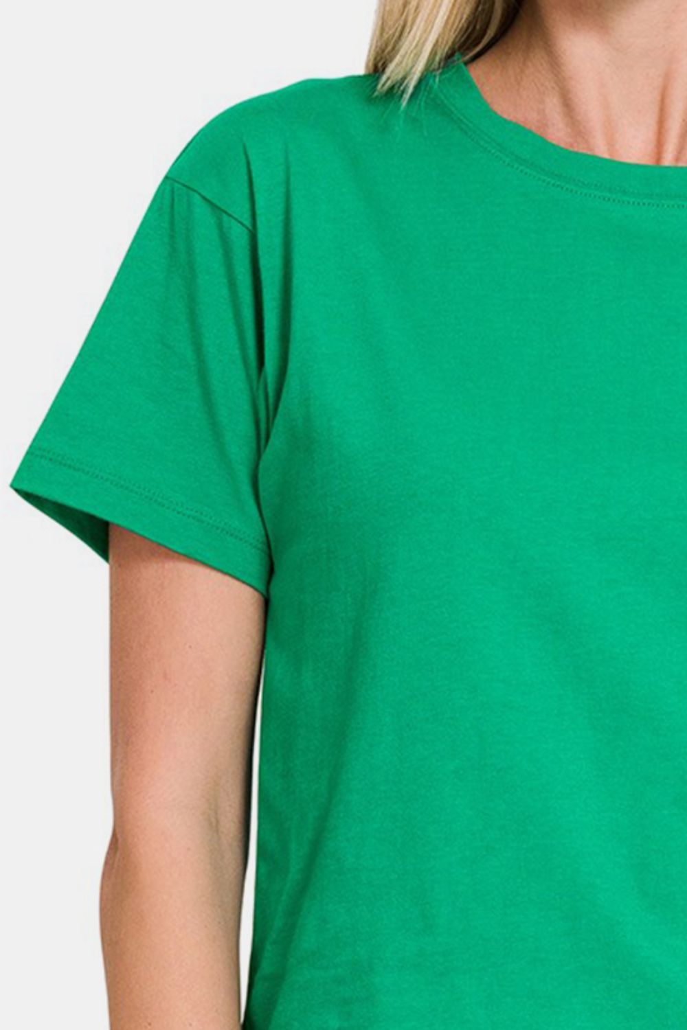 Zenana Round Neck Short Sleeve Cropped T-Shirt - Three Bears Boutique