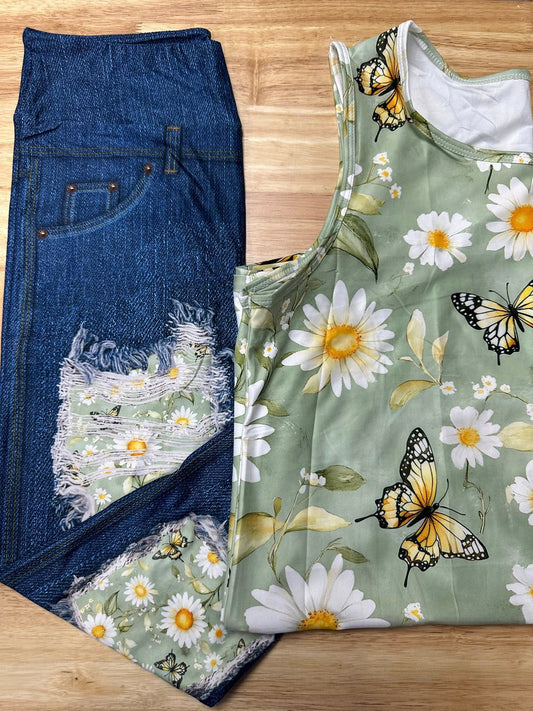 Daisy Butterfly Tank Top