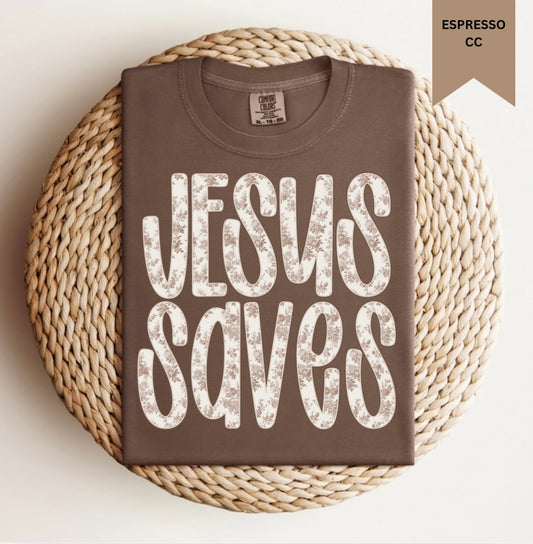 Jesus Saves Floral Tee.