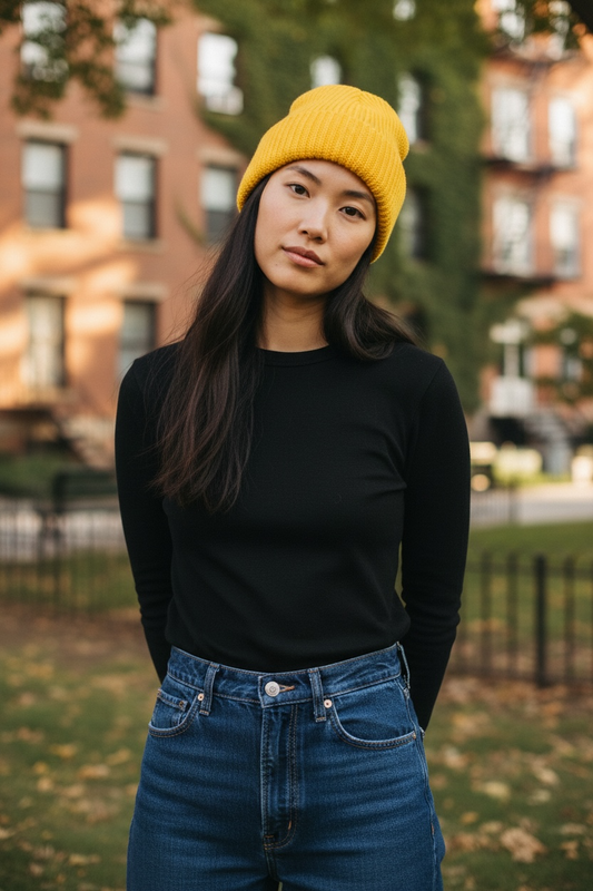 Sunshine Yellow Knit Hat